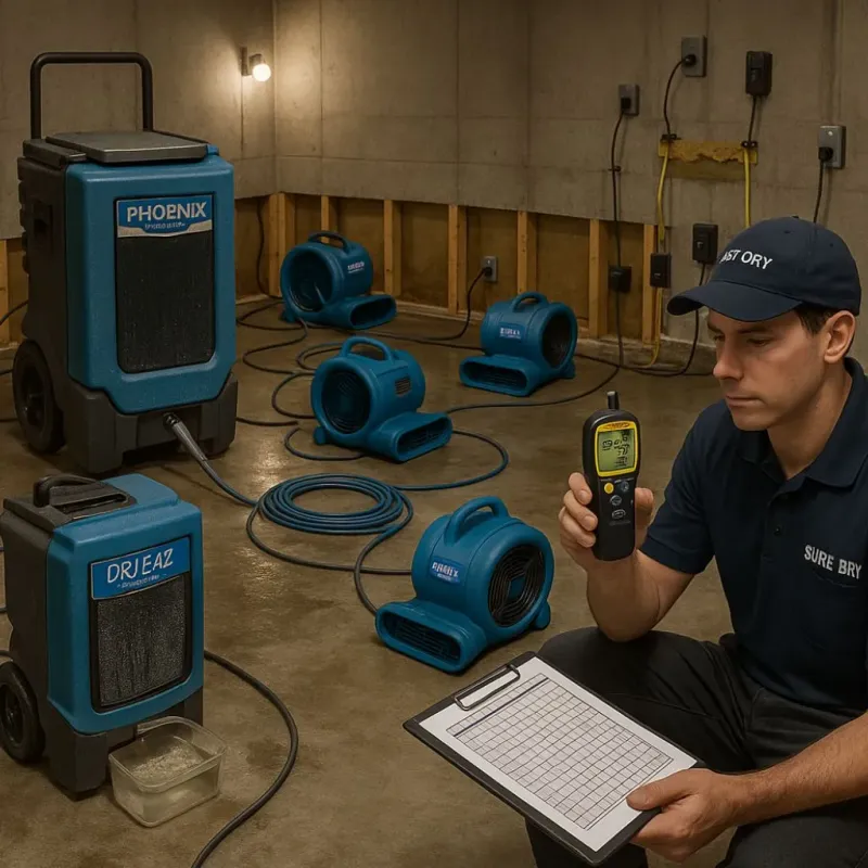 Structural Drying and Dehumidification process in Brooklyn Heights, OH